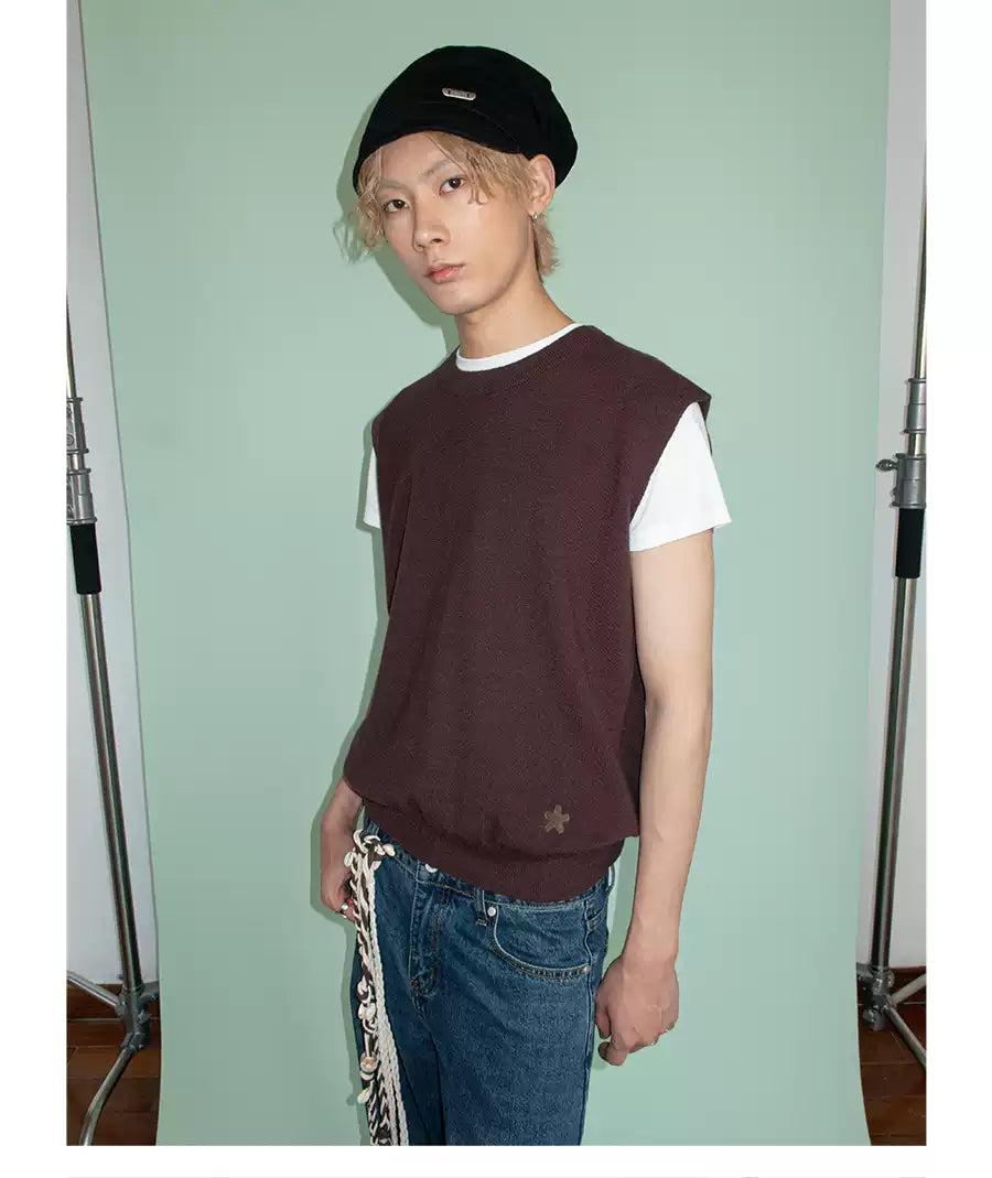 Plain Color Knit Vest