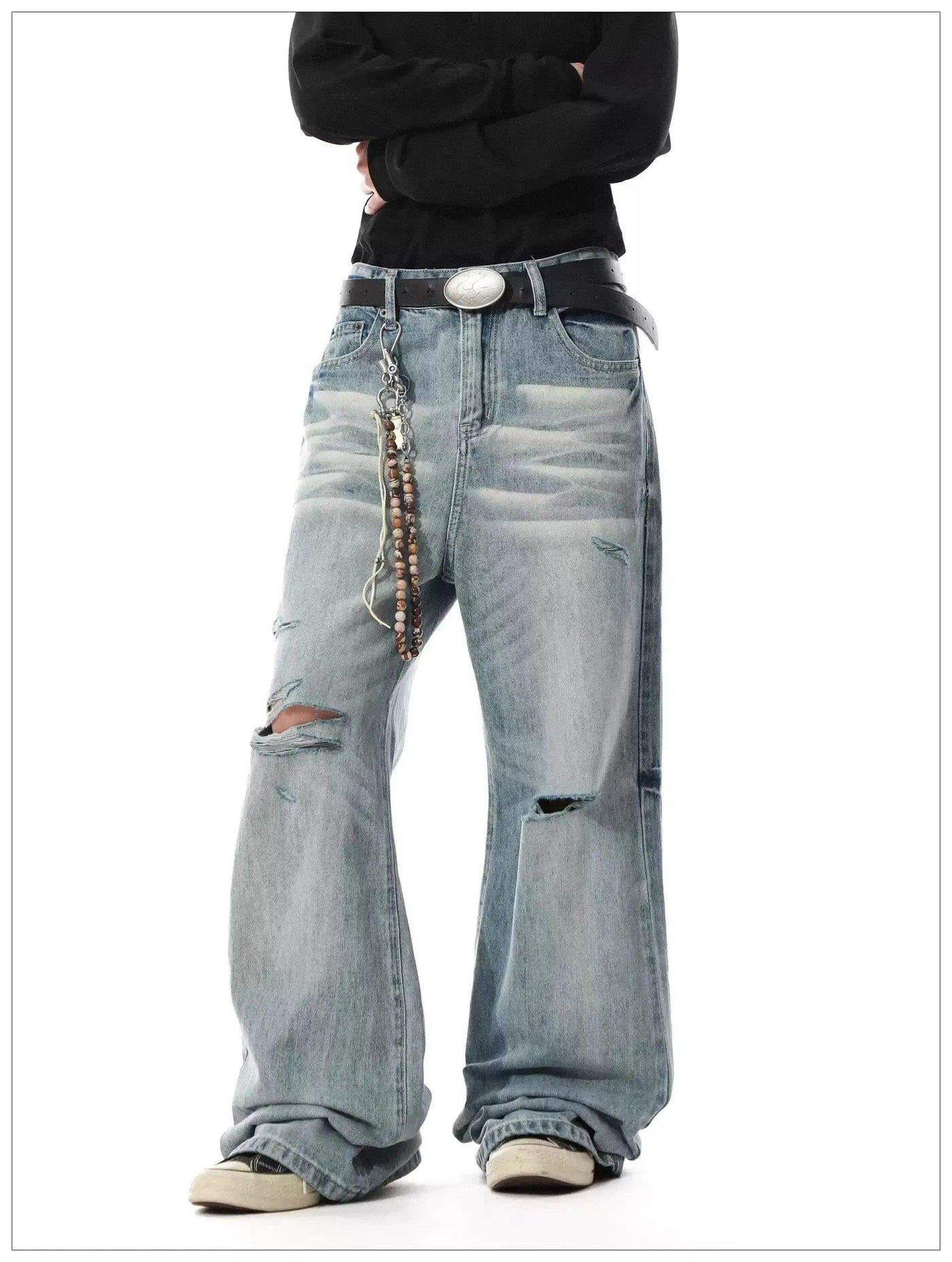 Whisker Faded Ripped Jeans