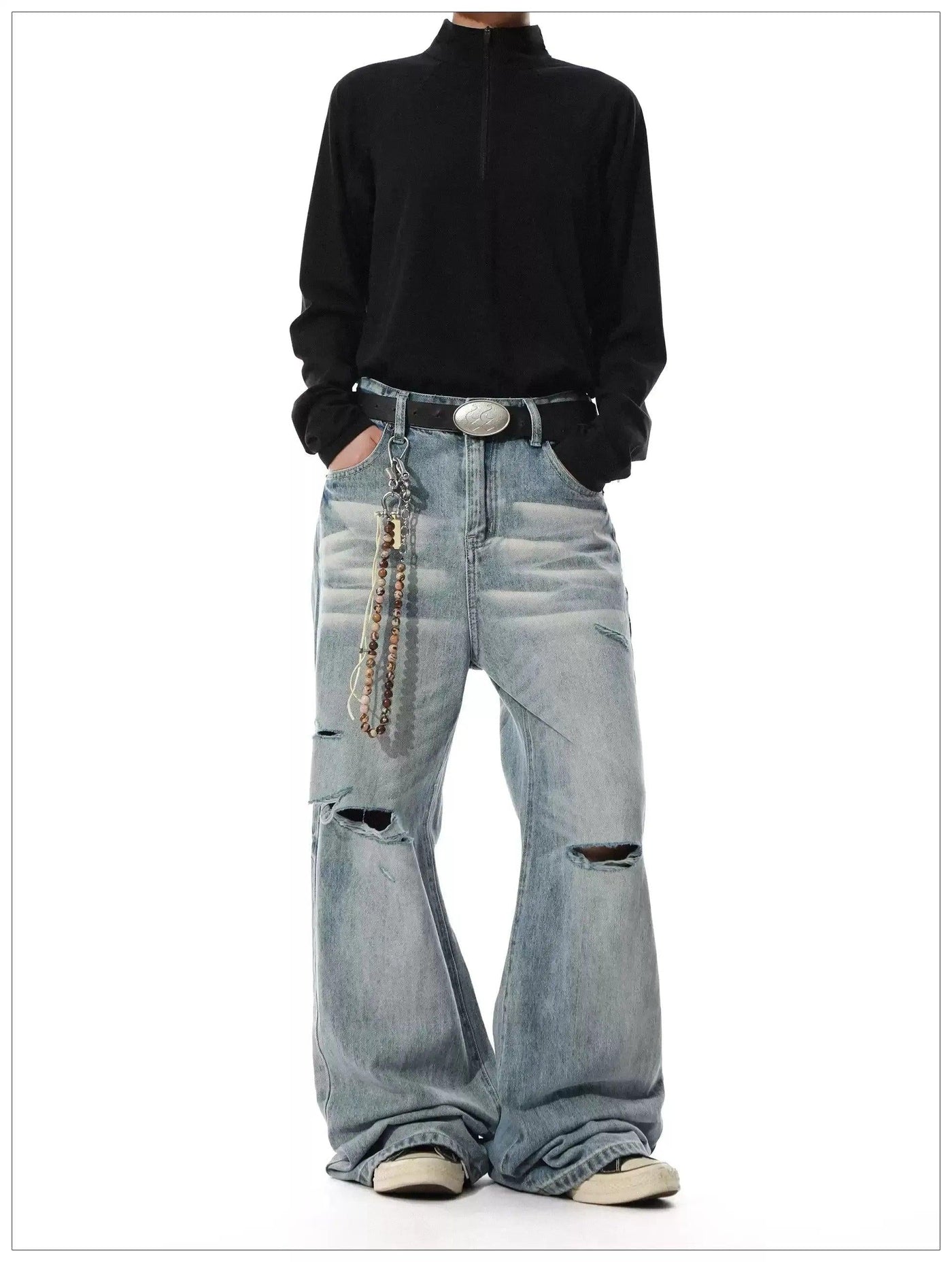 Whisker Faded Ripped Jeans