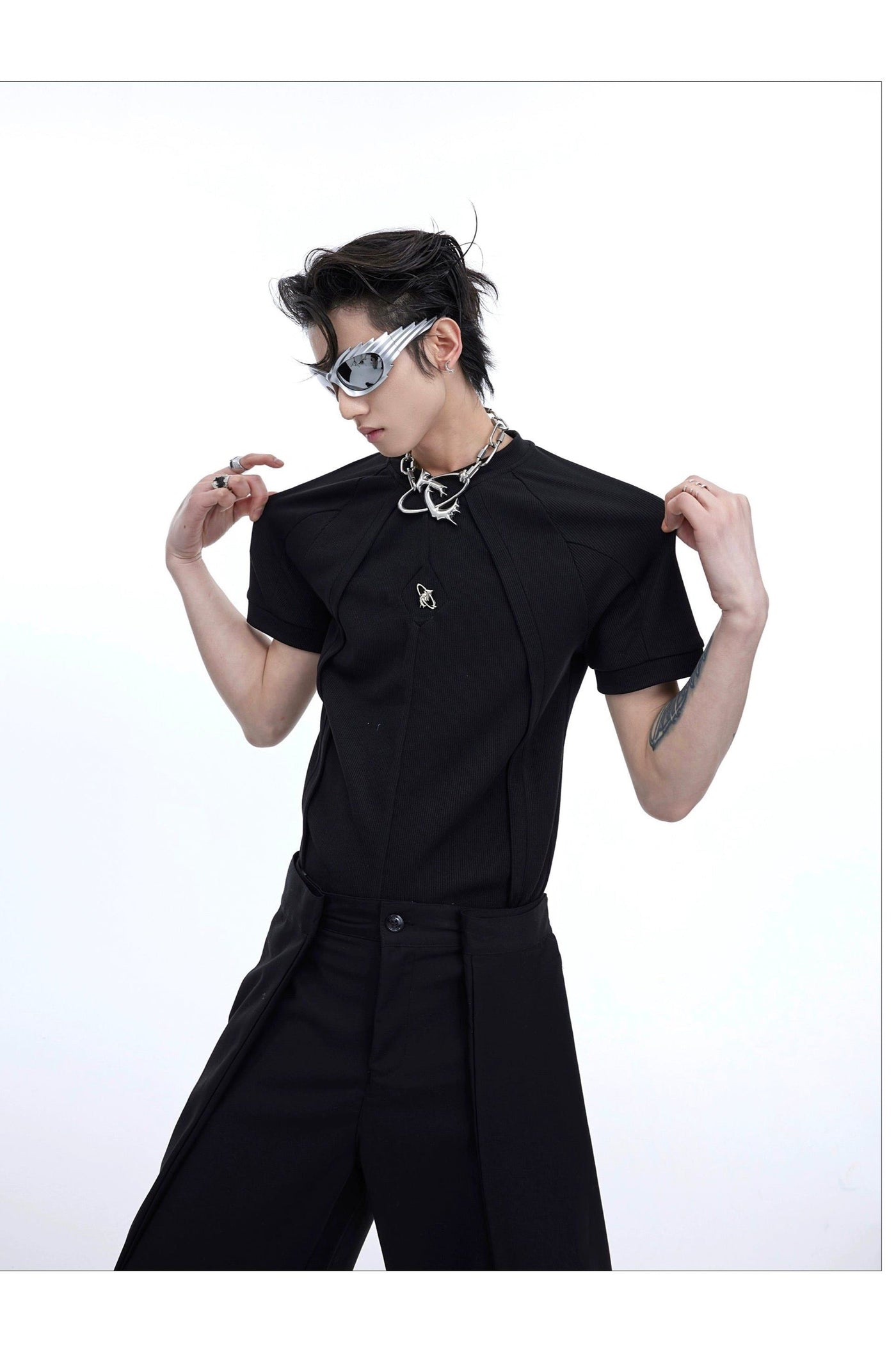 Ribbed and Structured T-Shirt