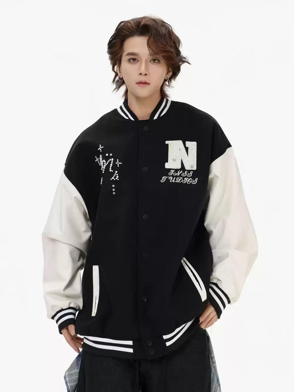 Snap Buttons Varsity Jacket