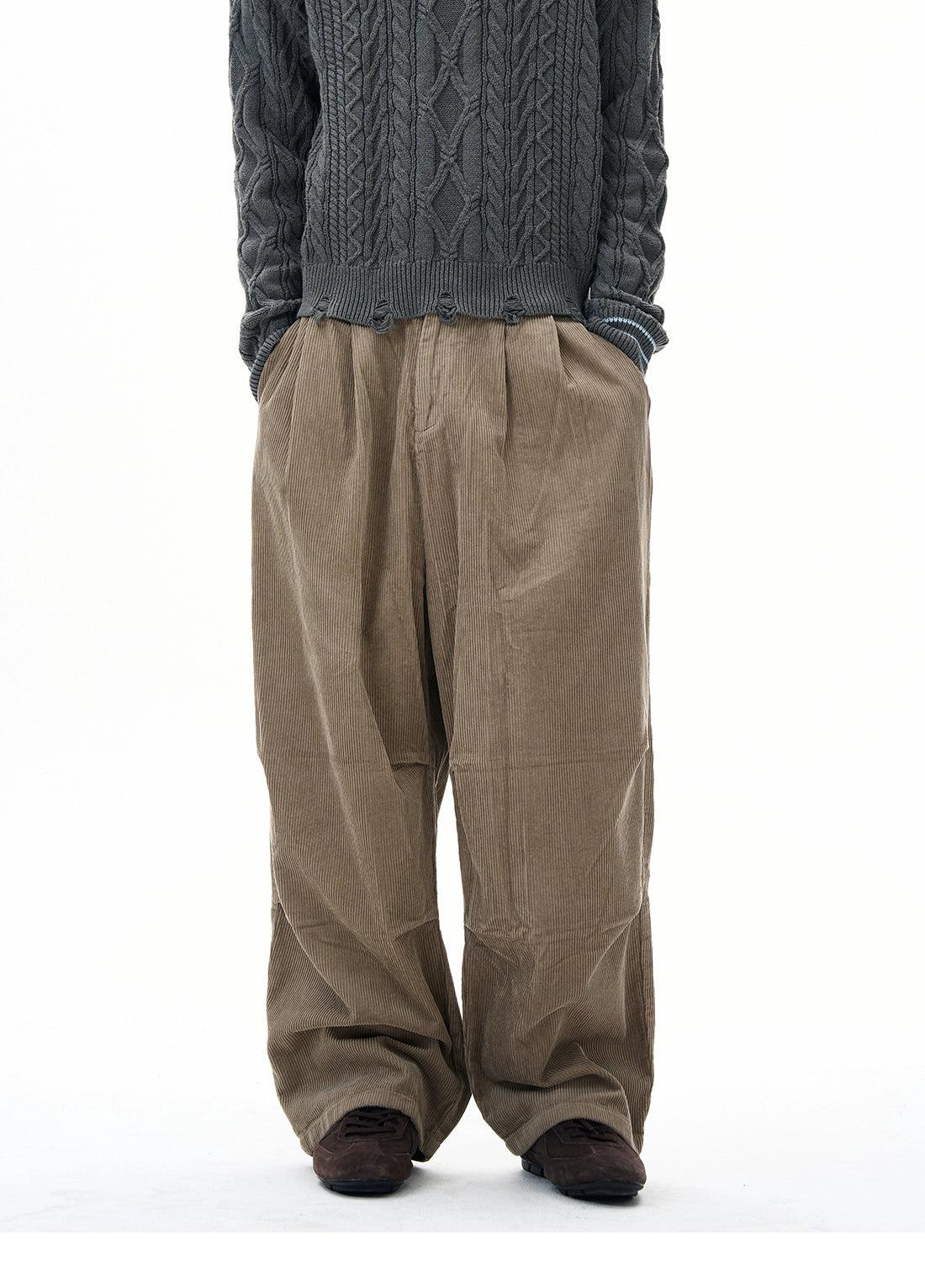 Fold Pleated Corduroy Pants