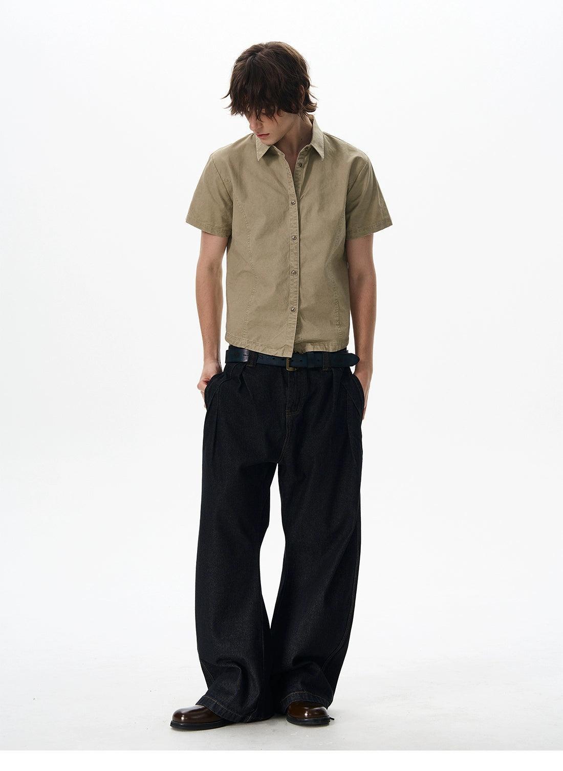 Washed Short Denim Shirt