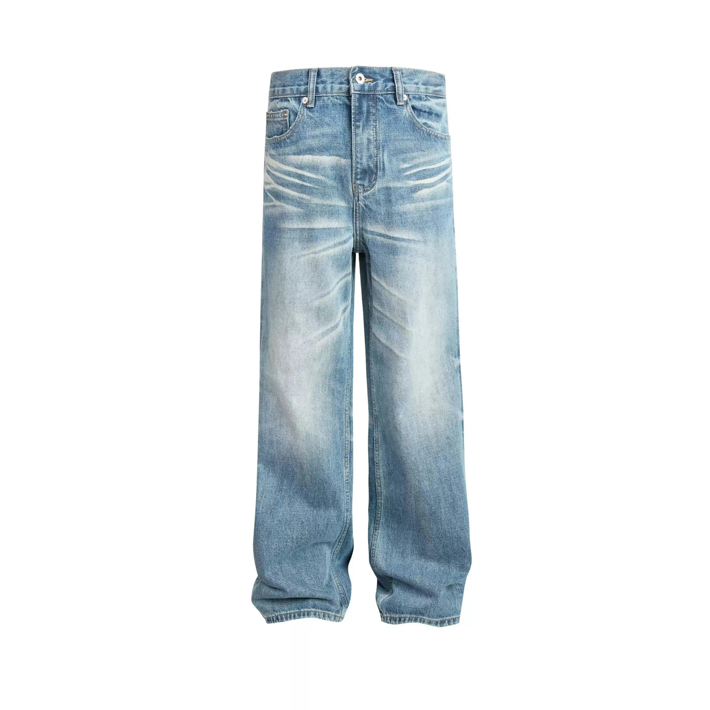 Faded Whiskers Straight Leg Jeans