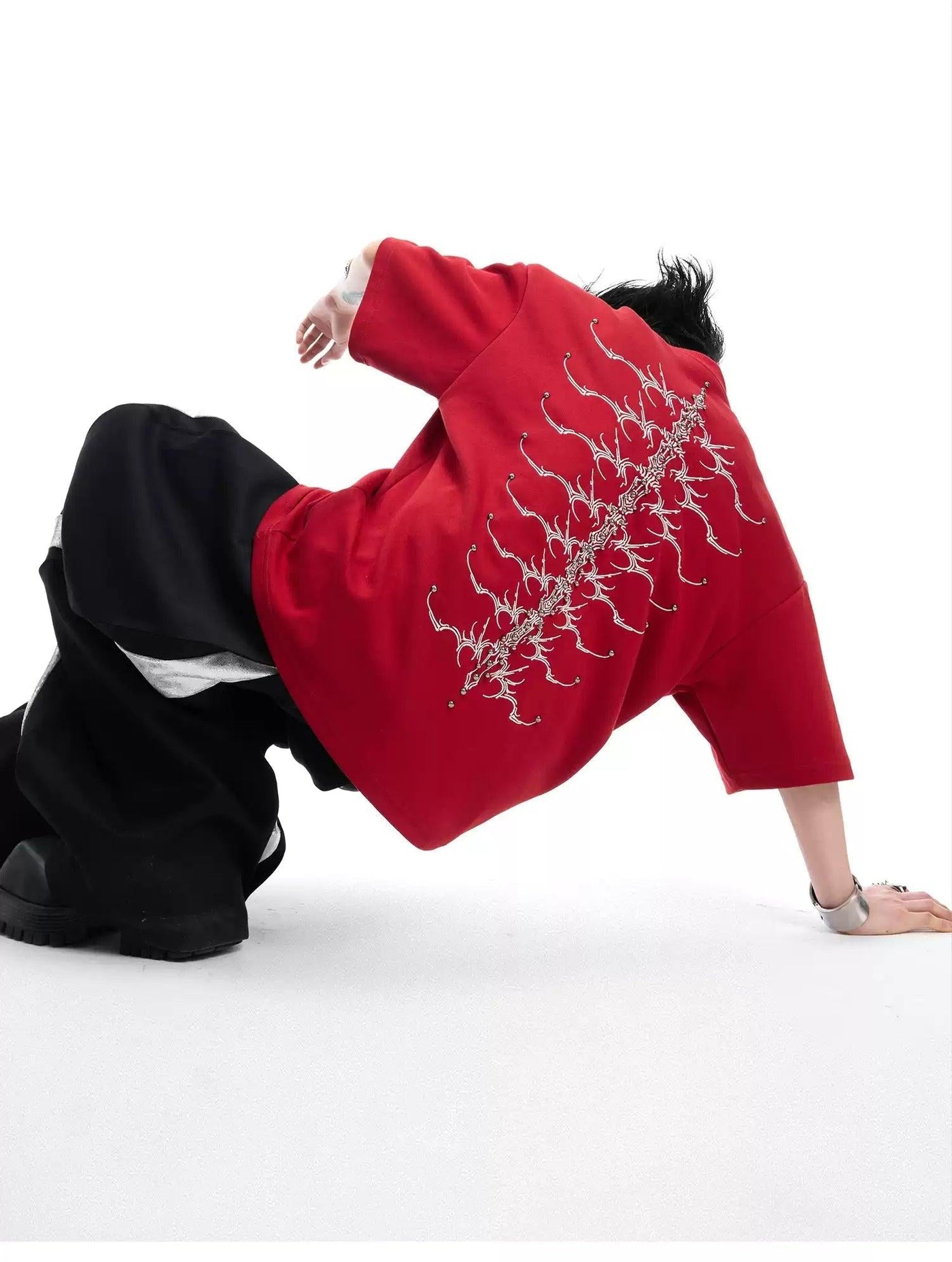 Detailed Spine Embroidered T-Shirt