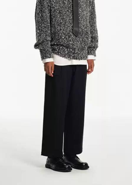 Waist Belt Pleated Cropped Trousers