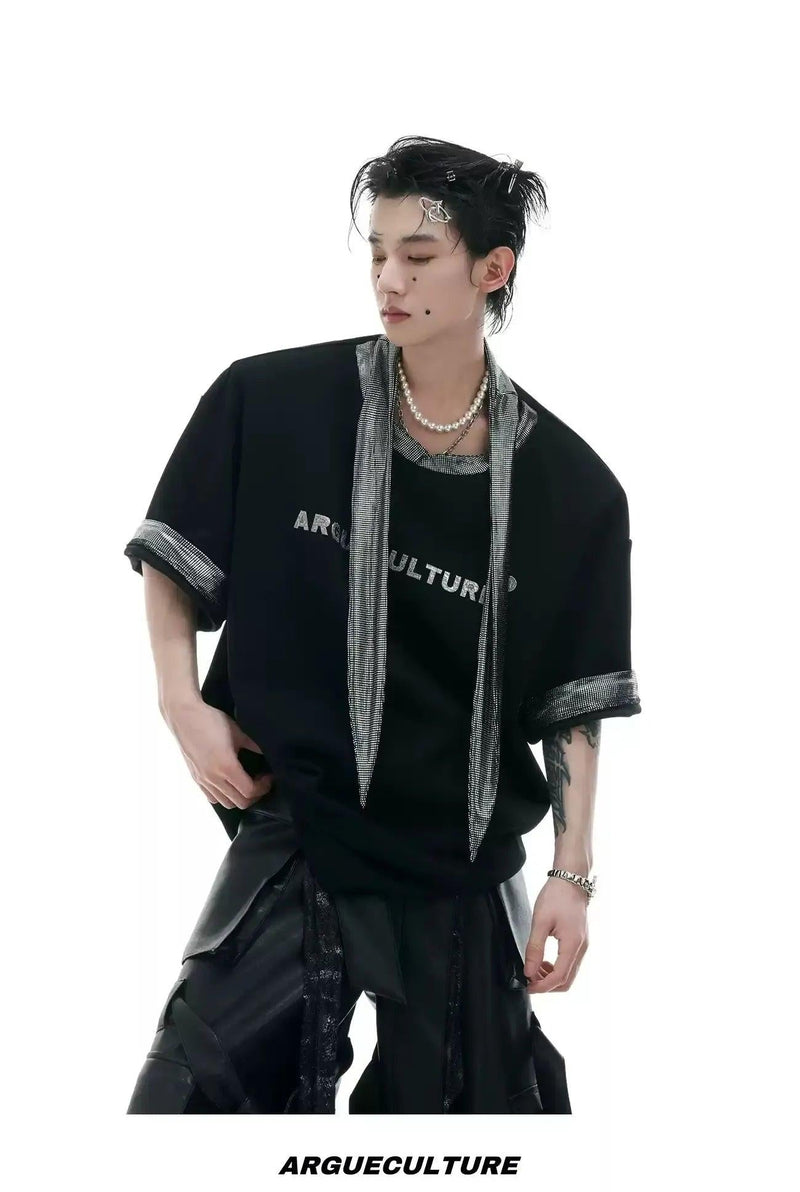 Metallic Tie Detail T-Shirt