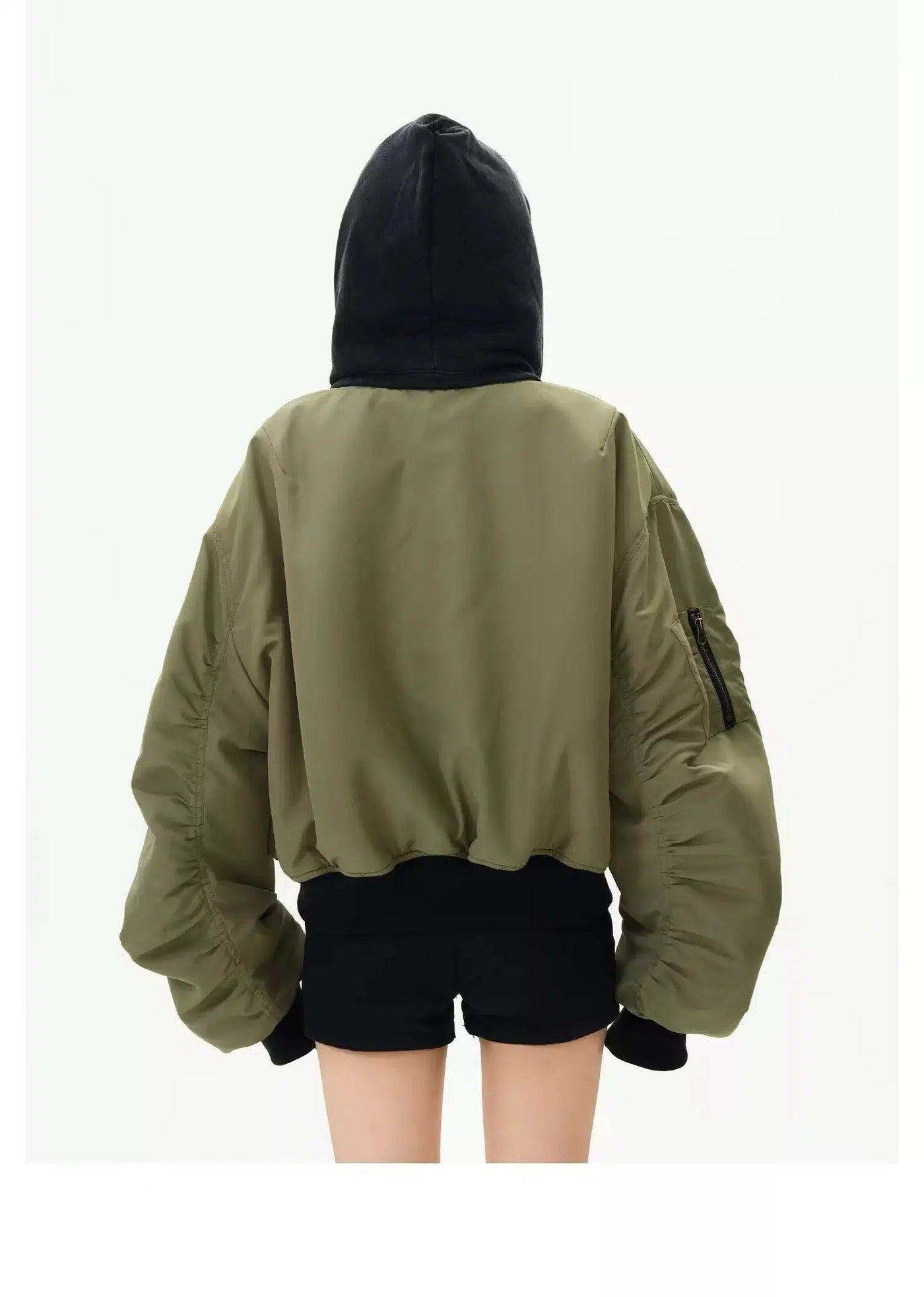 Removable Hood Reversible PU Leather Jacket