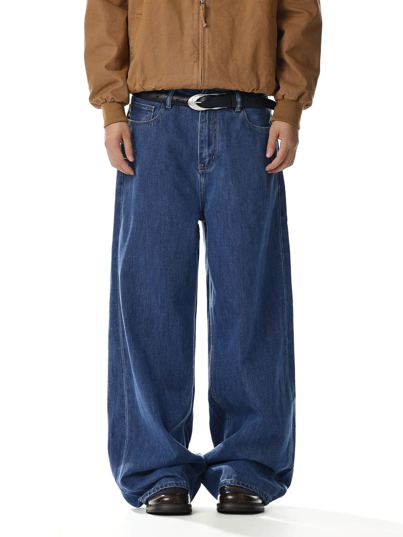 Retro Washed Loose Straight Jeans