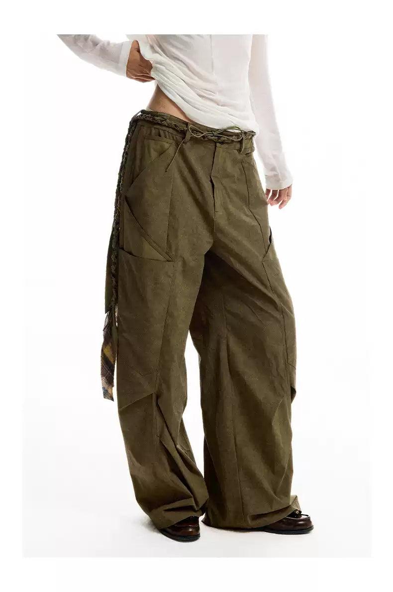 Decorated Drawstrings Cargo Pants