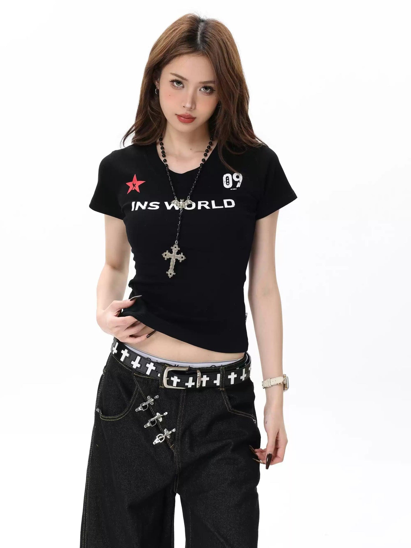 Graphic Print Cropped T-Shirt