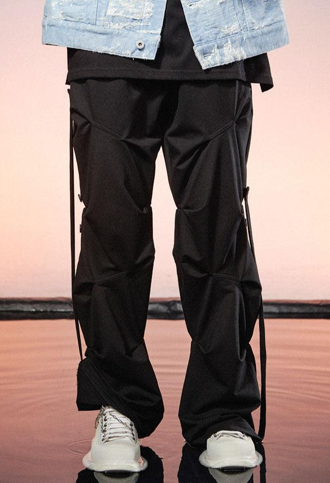 Side Strap Pleated Pants