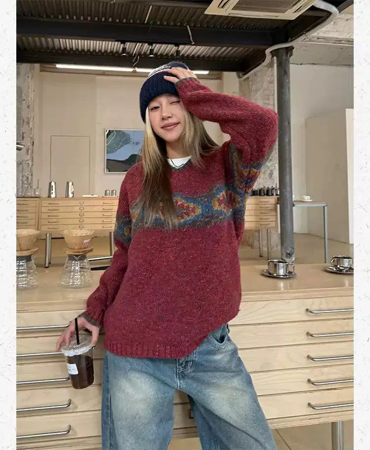 Cozy Fair Isle V-Neck Sweater