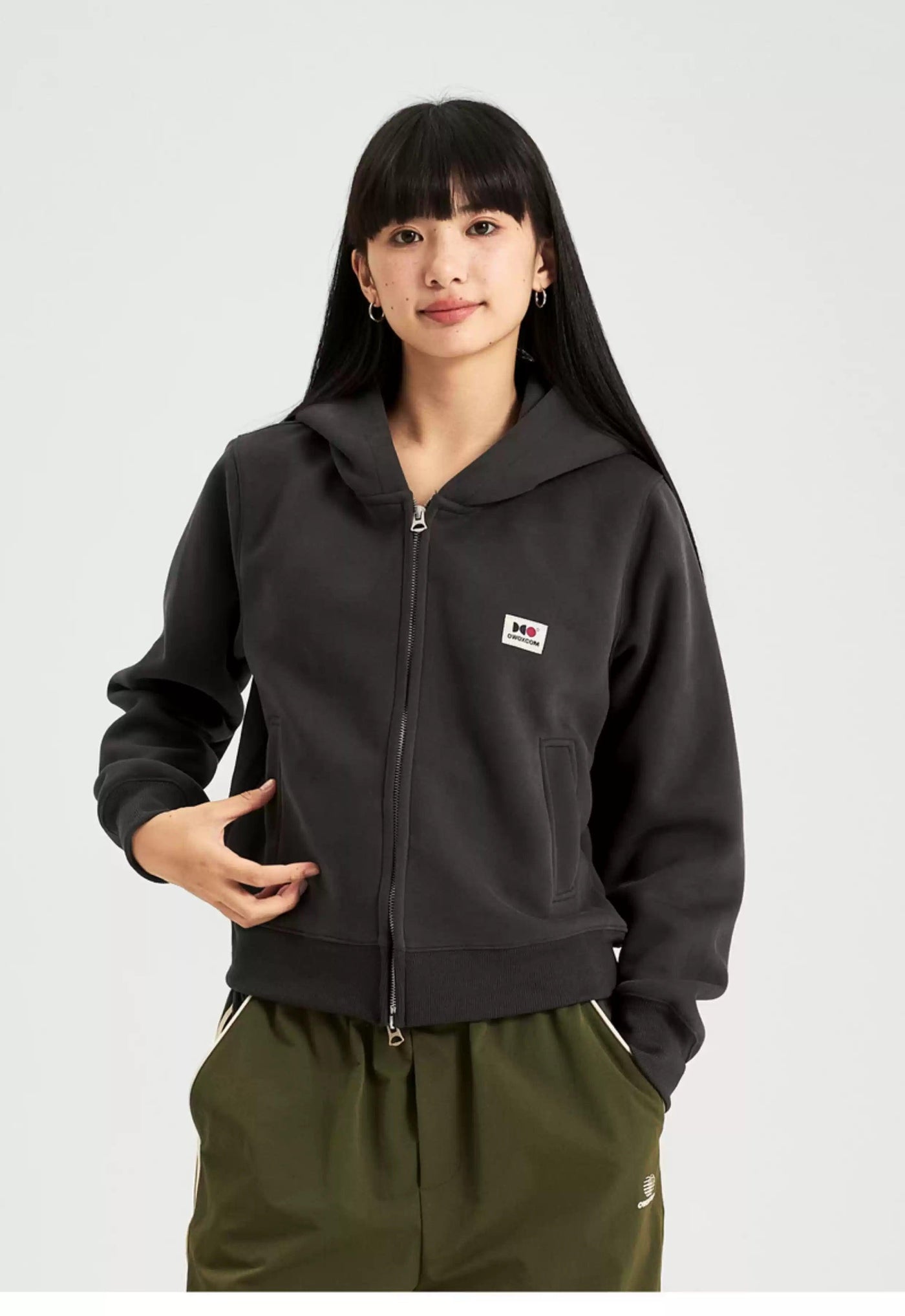 Dual-Zip Cropped Hoodie