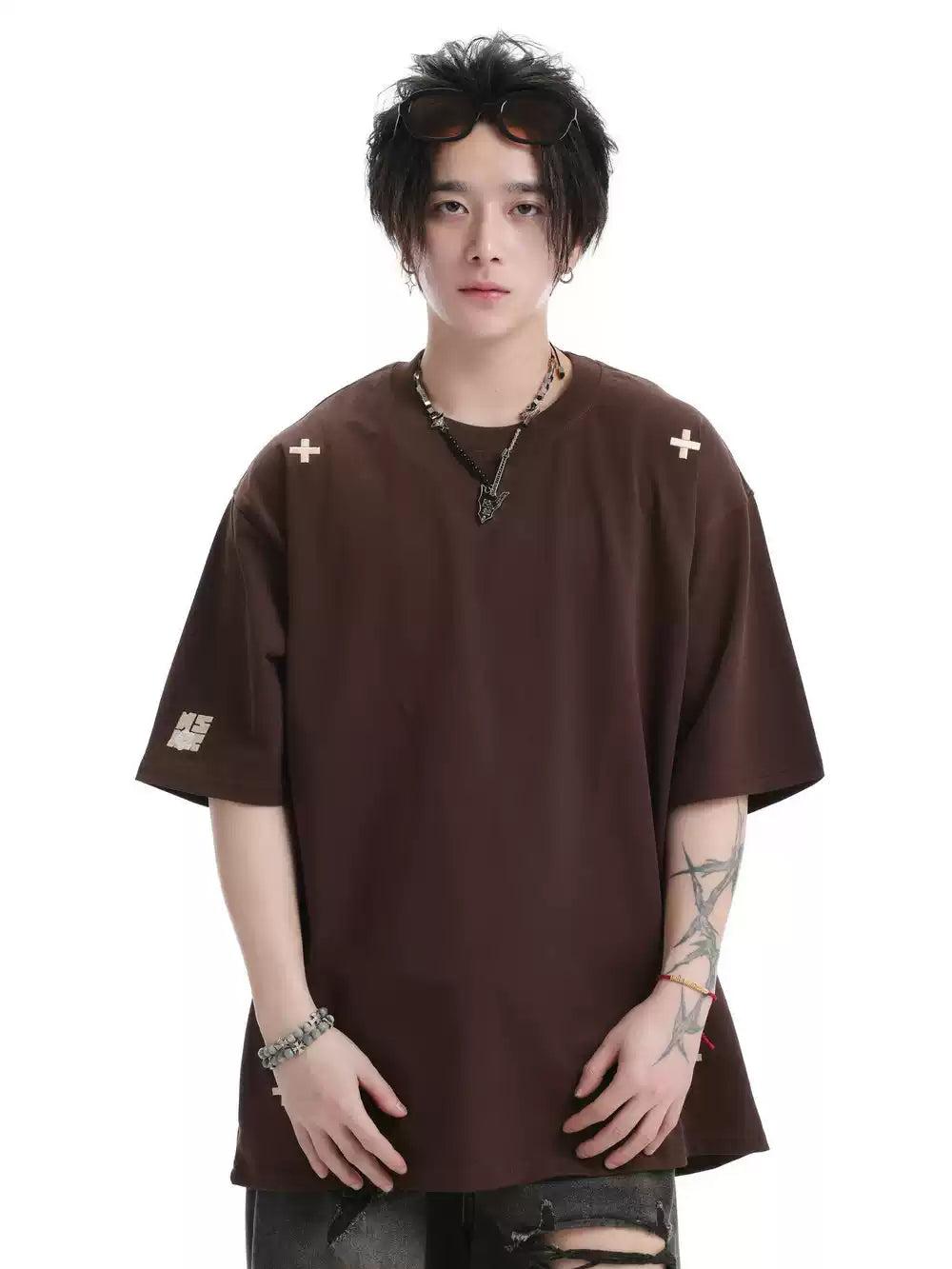 Contrast Logo Embroidery T-Shirt