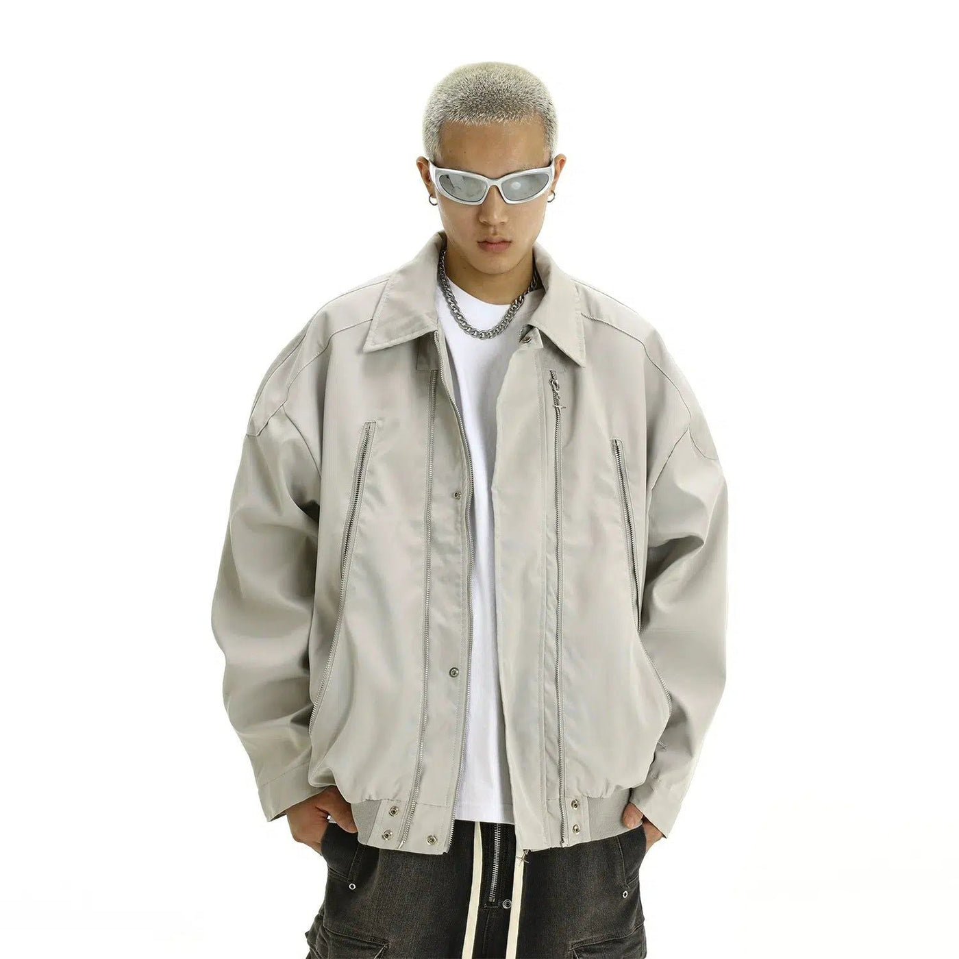 Multi-Zip Collared Jacket