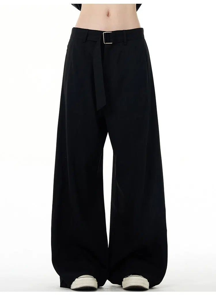 Casual Belted Clean Fit Pants