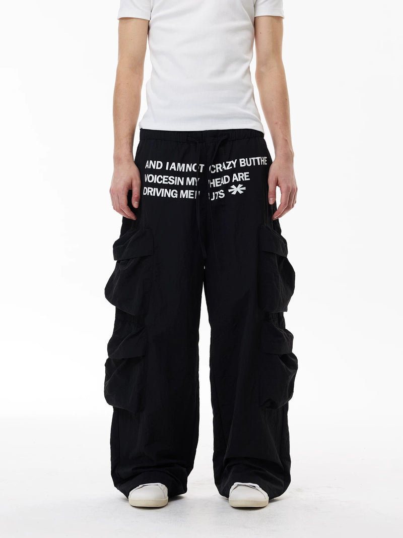 Graphic Multi-Pocket Cargo Pants