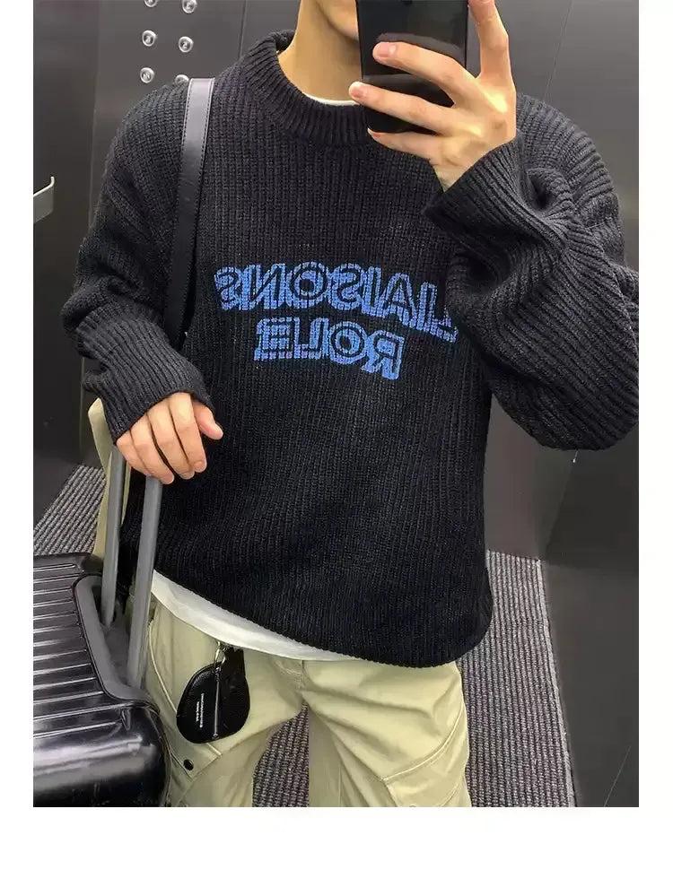 Text Contrast Print Sweater