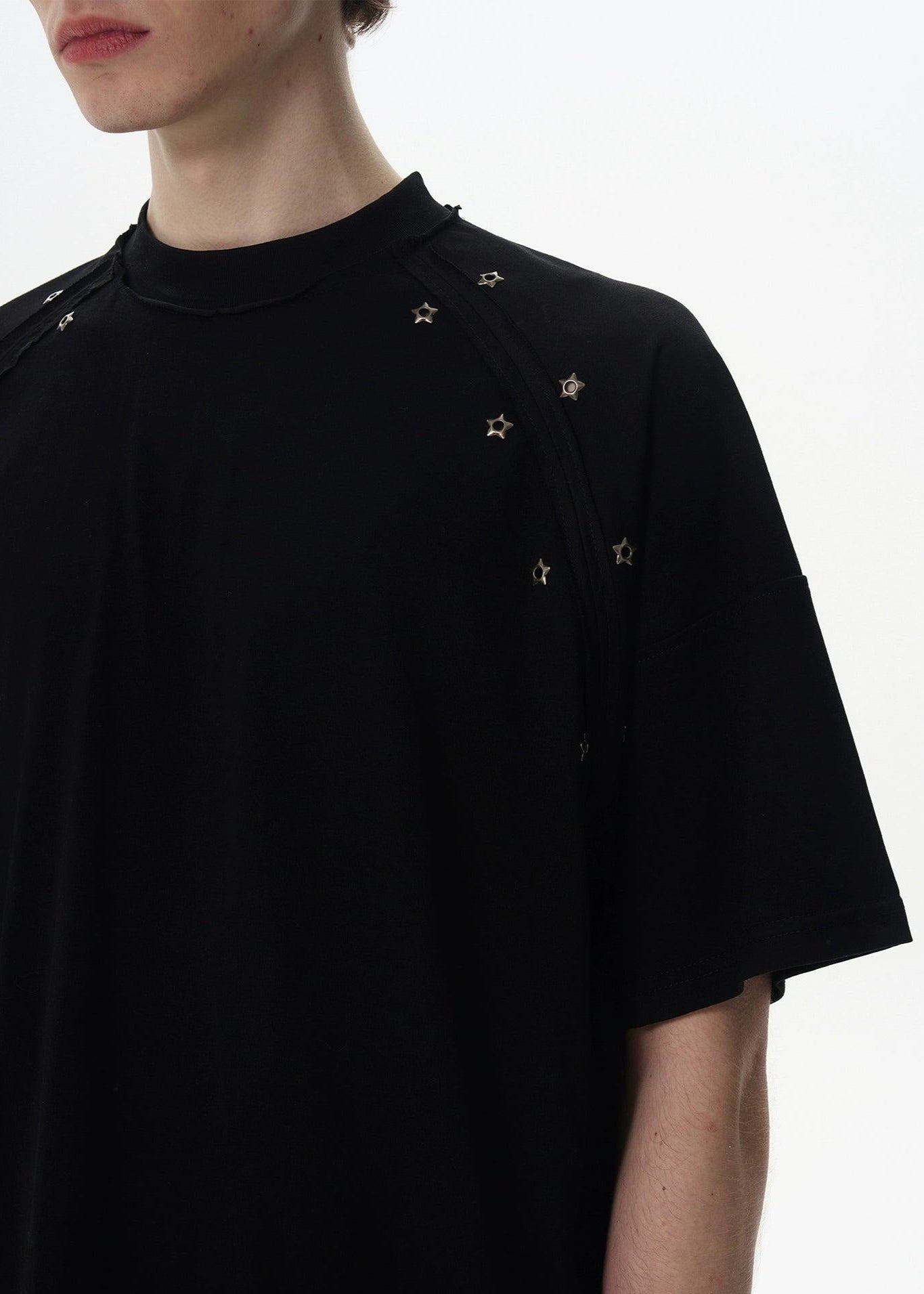 Raw Seamed Metal Mini Star T-Shirt