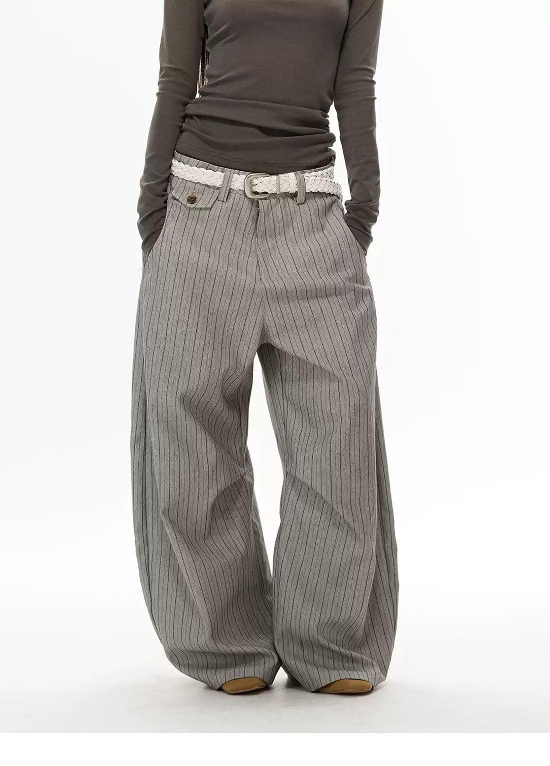 Subtle Striped Loose Fit Pants