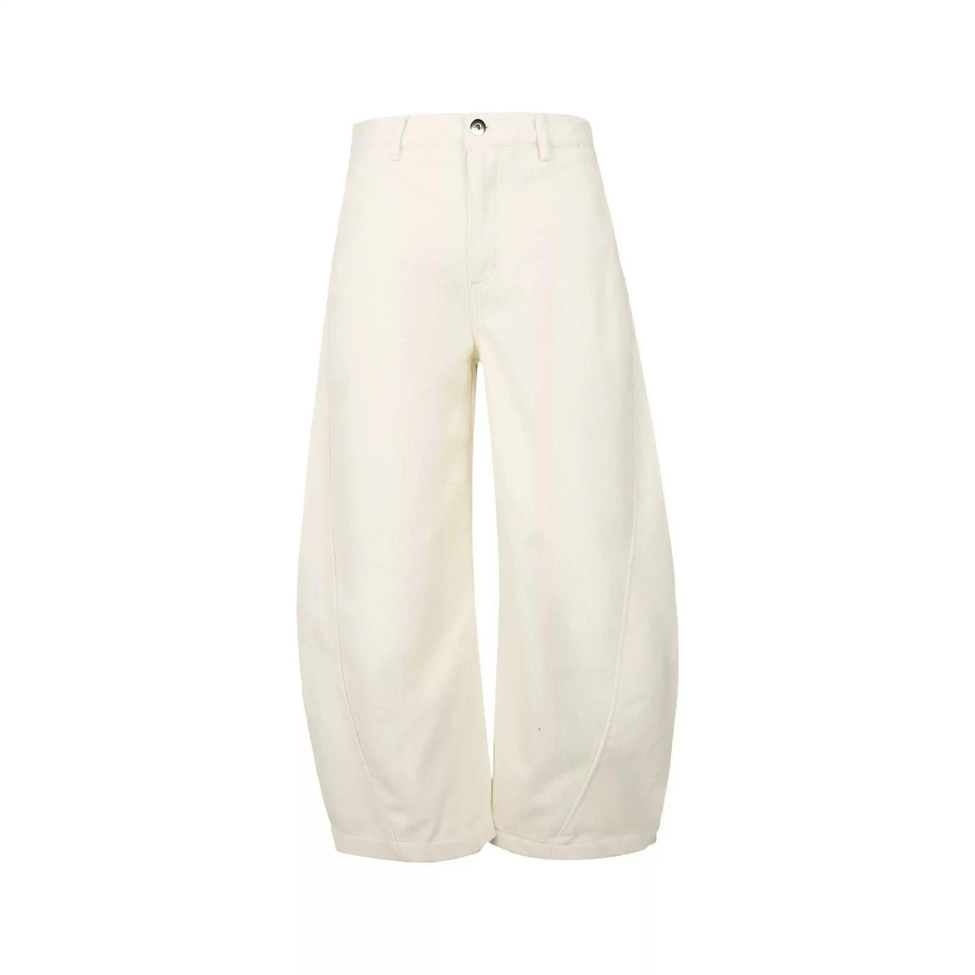 Plain Corduroy Barrel Jeans