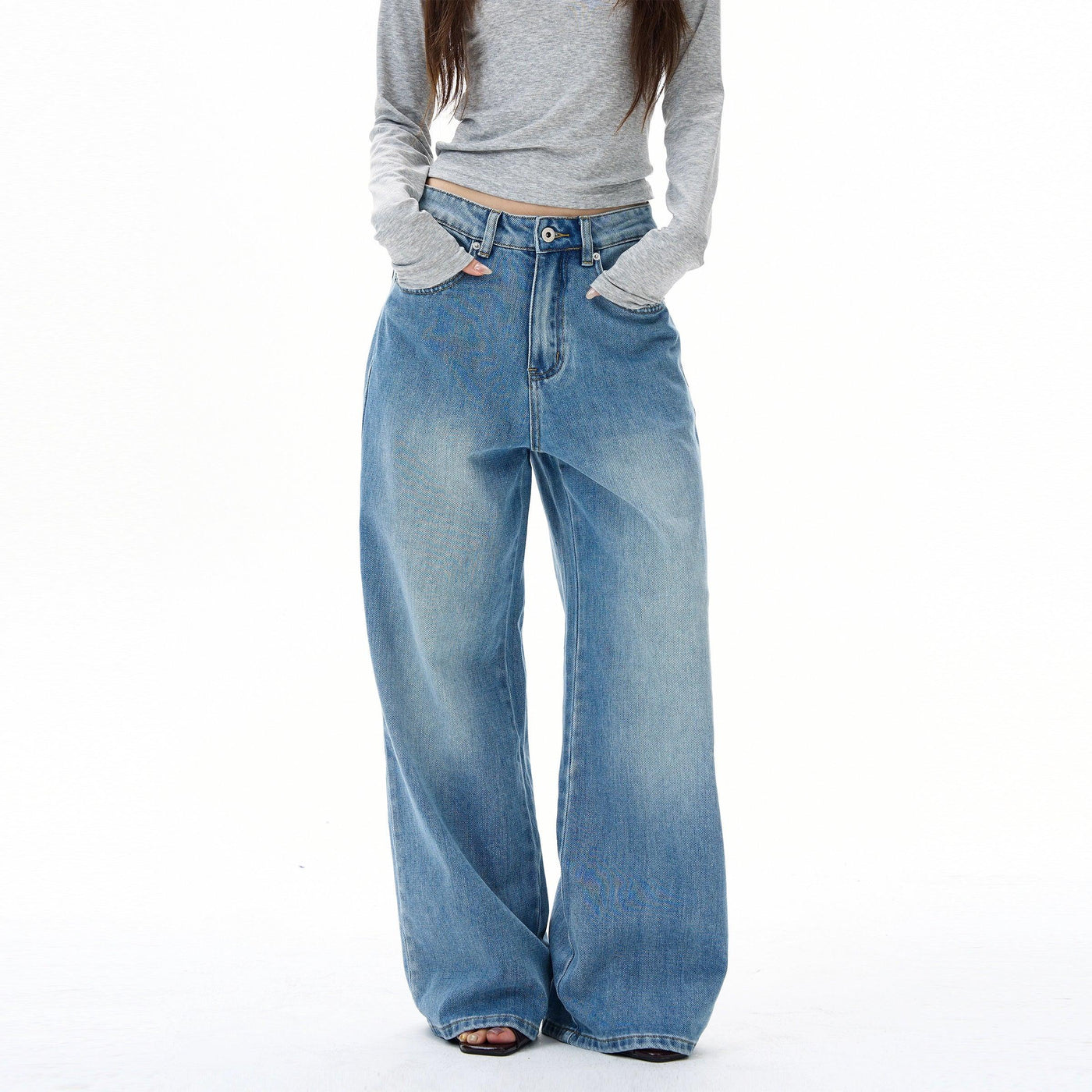 Washed & Faded Straight Fit Jeans