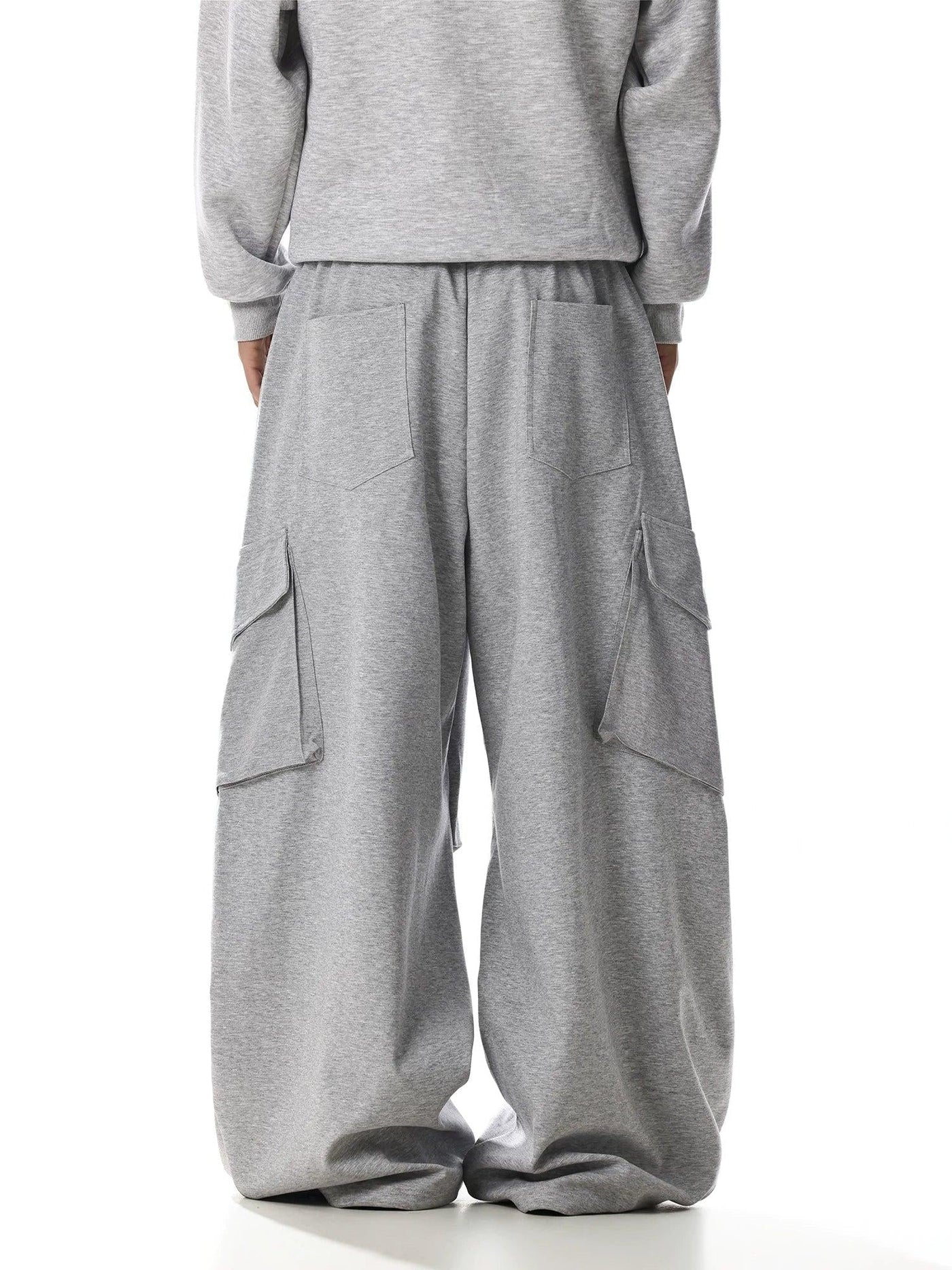 Pleated Elastic Waist Cargo Pants