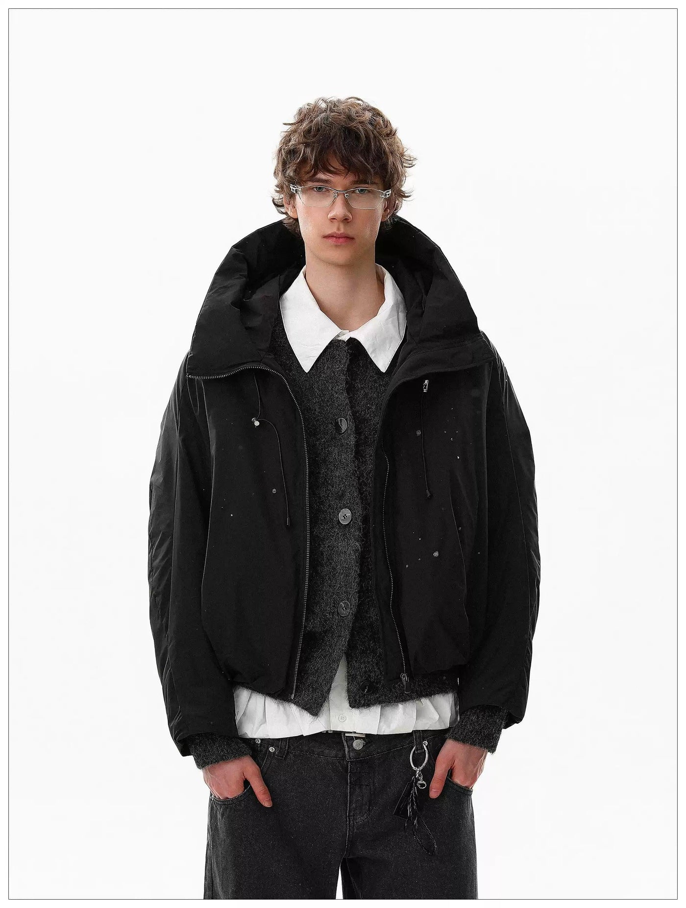 Structured Big Hood Down Jacket