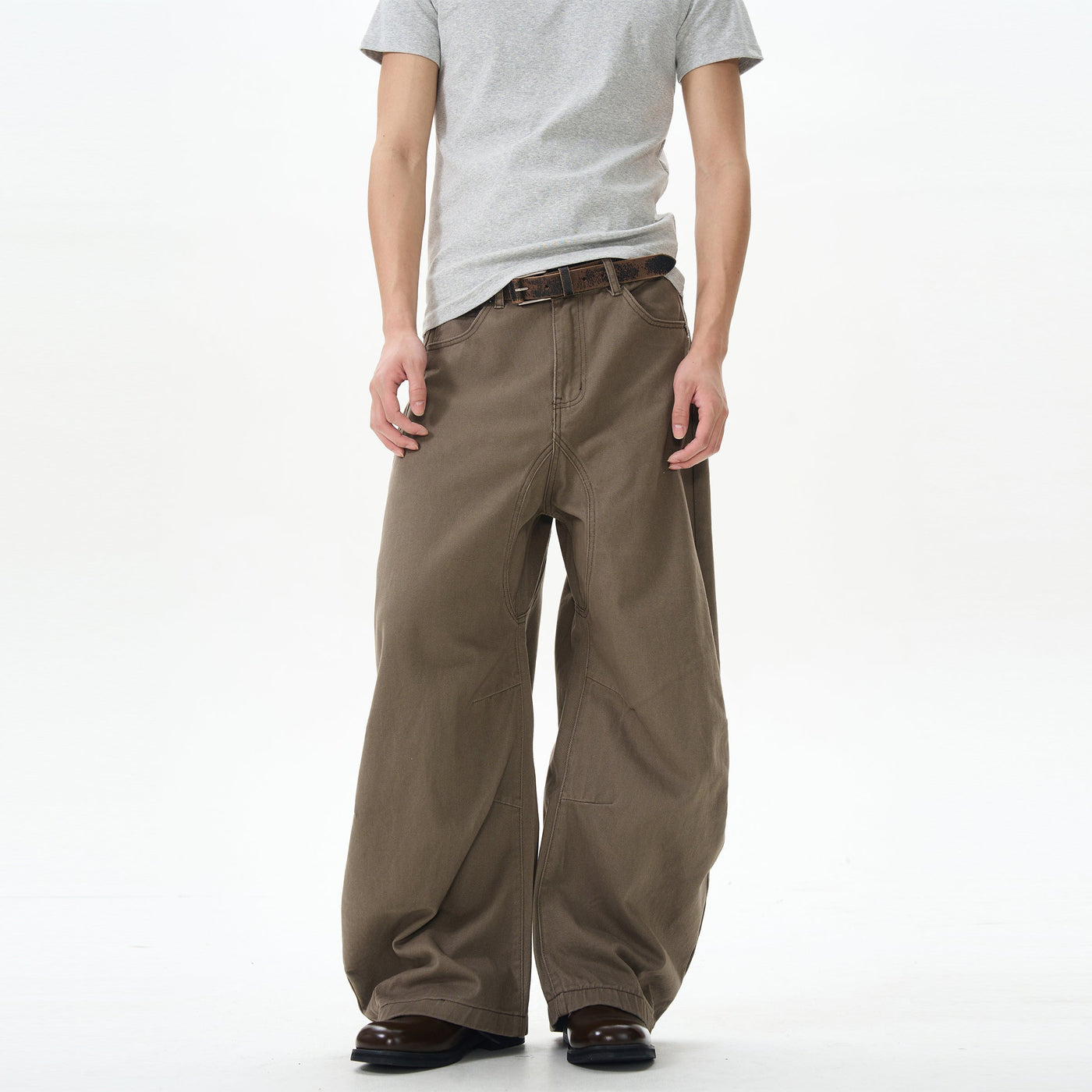 Buttoned Workwear Washed Jeans