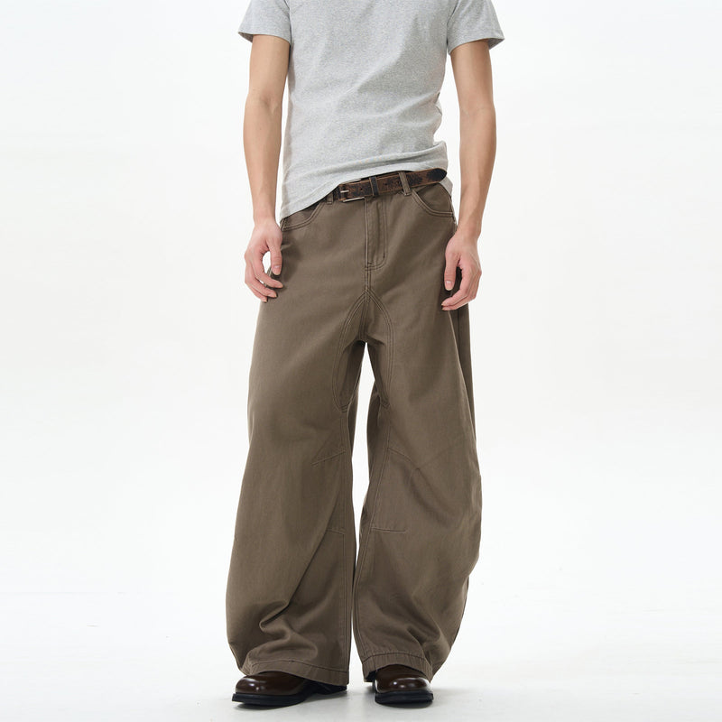Buttoned Workwear Washed Jeans