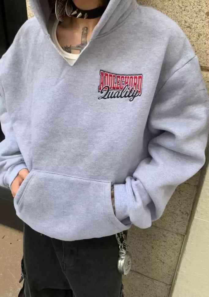 Embroidered & Printed Boxy Hoodie