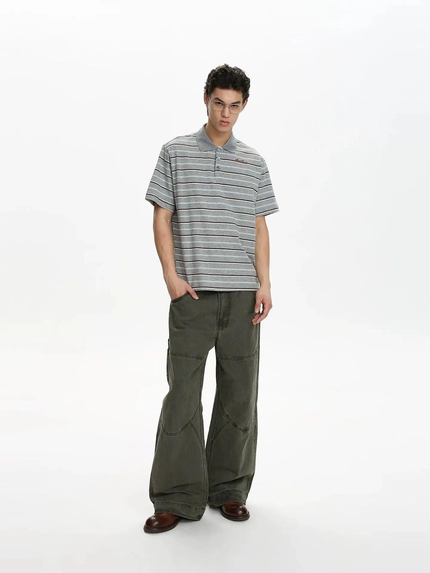 Acid Wash Straight Cargo Pants