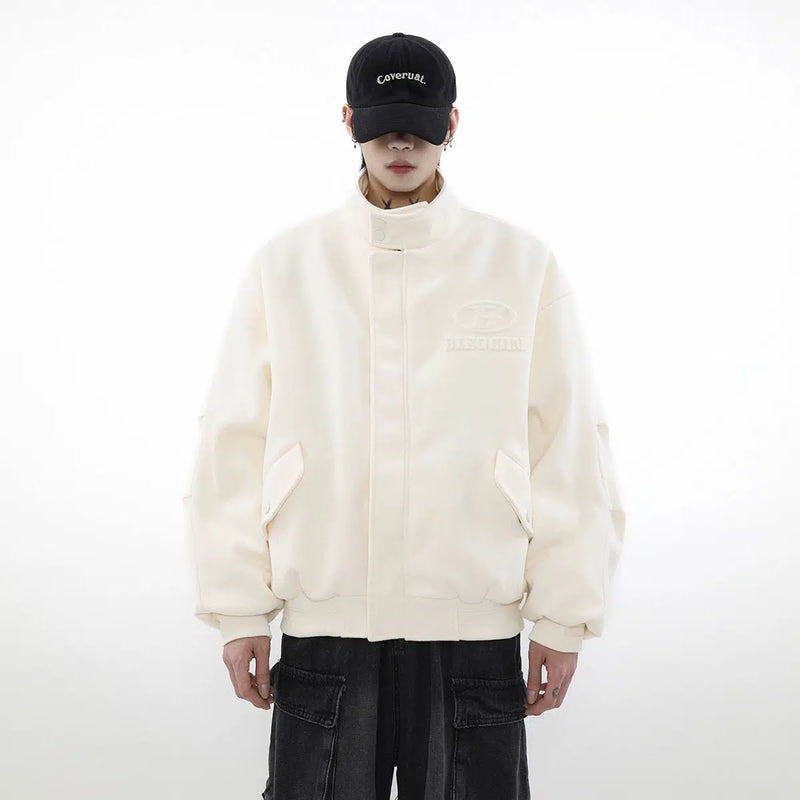 Woolen Clean Solid Color Jacket
