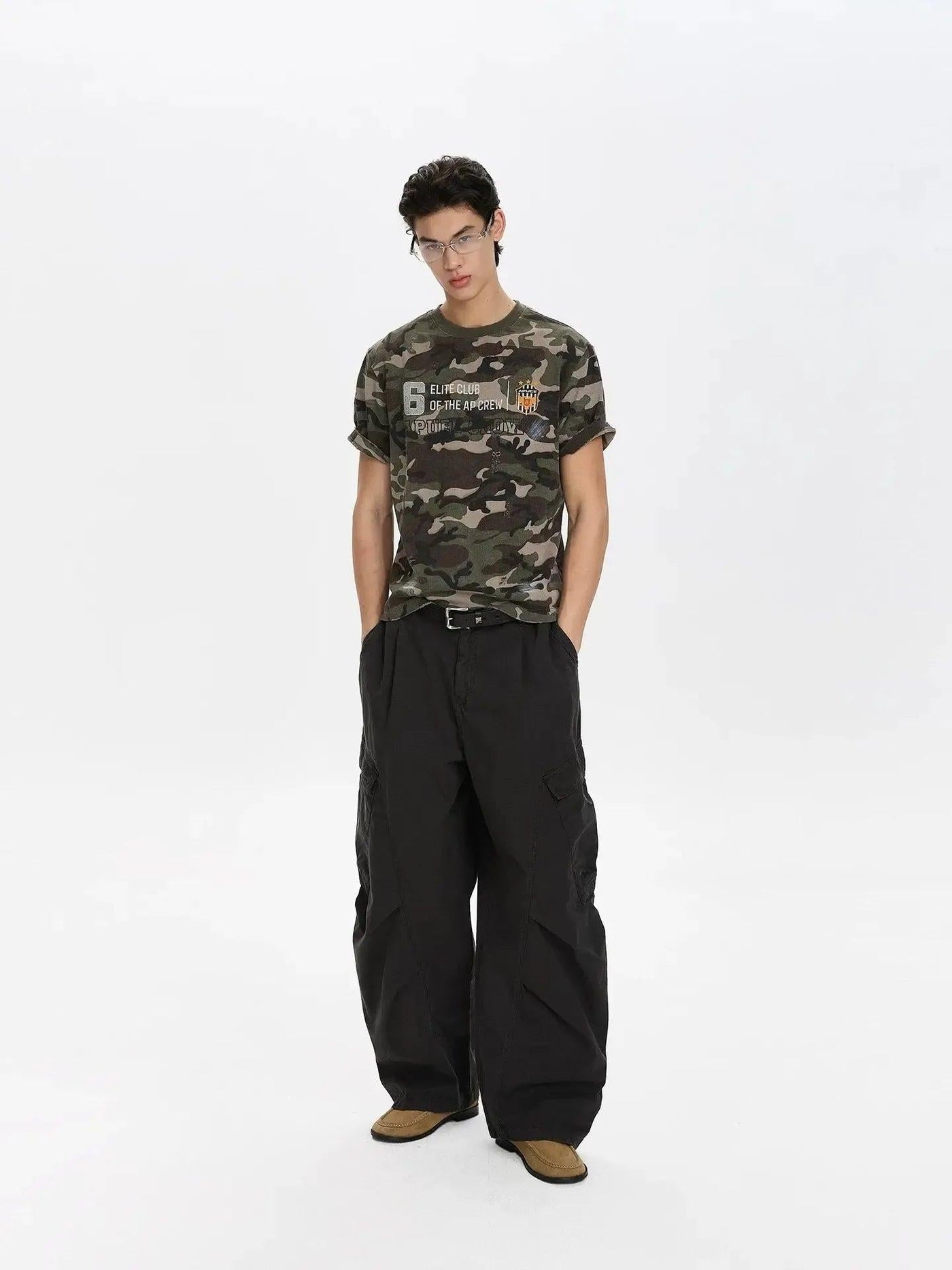 Pleated Parachute Cargo Pants