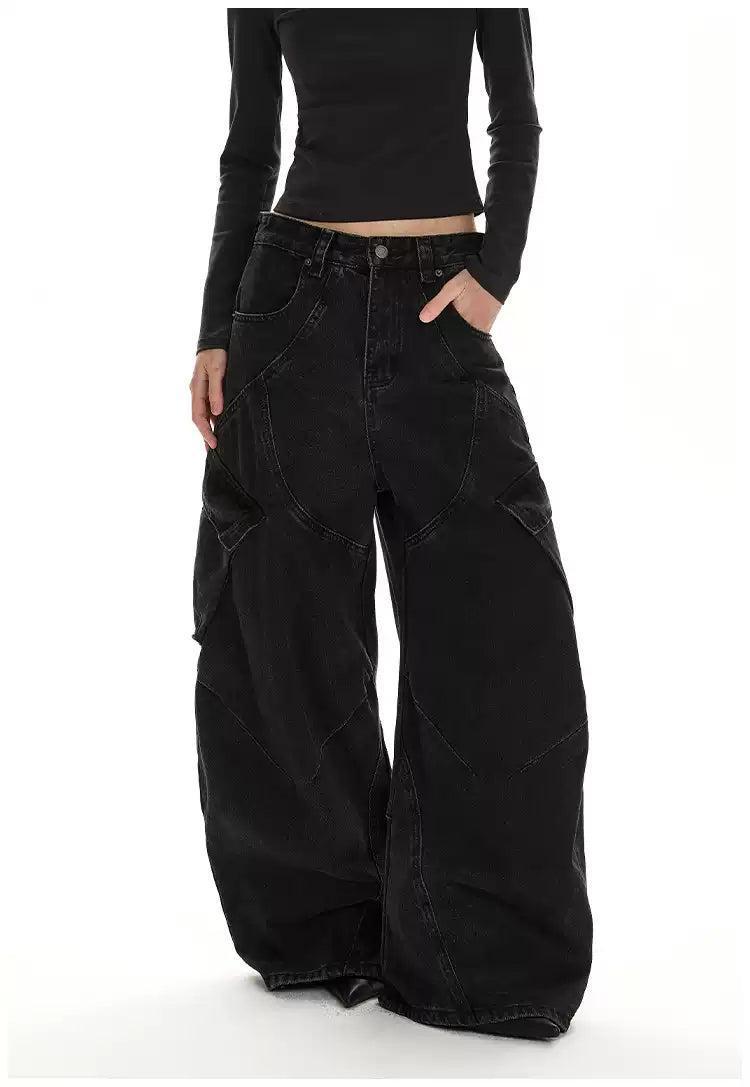 Tilt Side Pockets Grunge Jeans