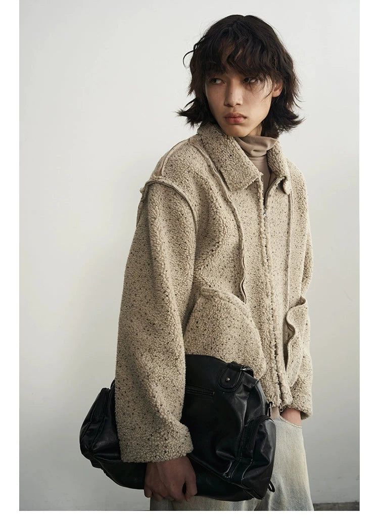 Casual Textured Fleece Jacket