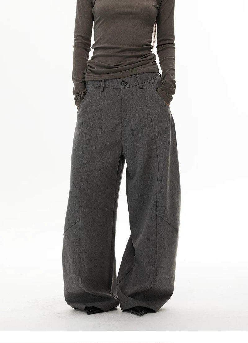 Slant Pocket Seam Details Trousers