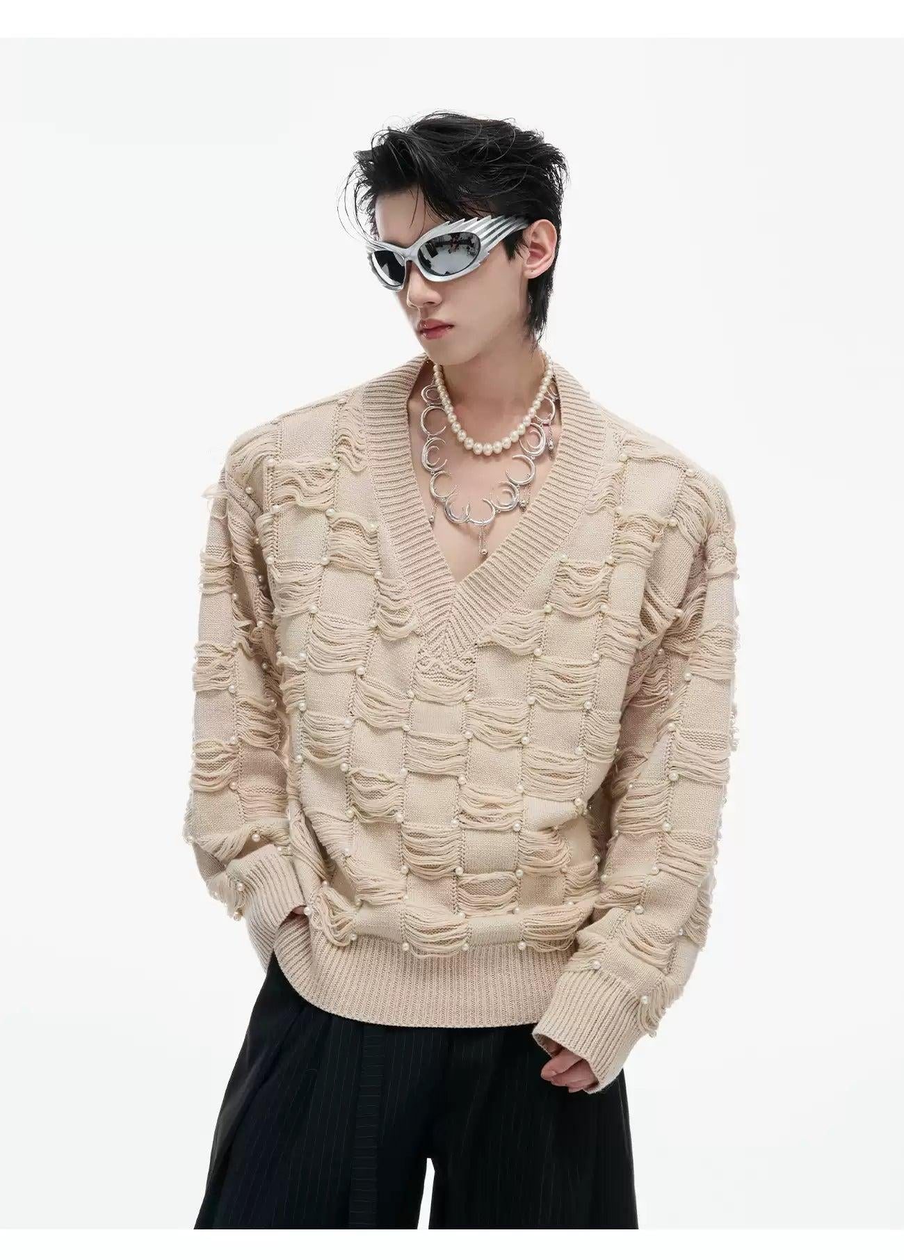 Distressed Threads Patterned Sweater