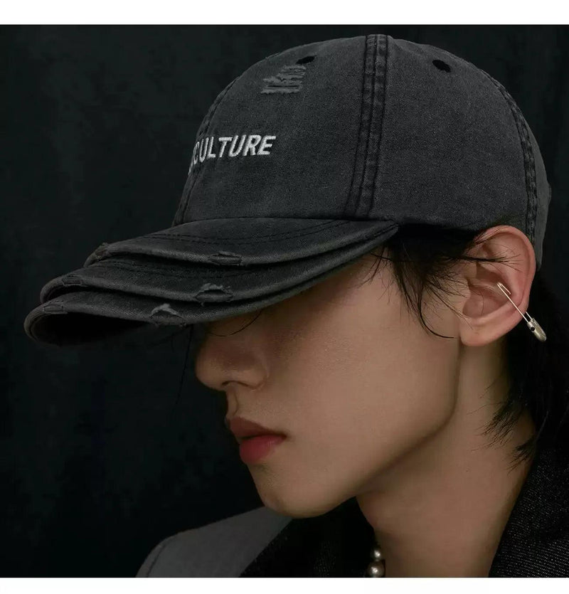Distressed Layered Hat