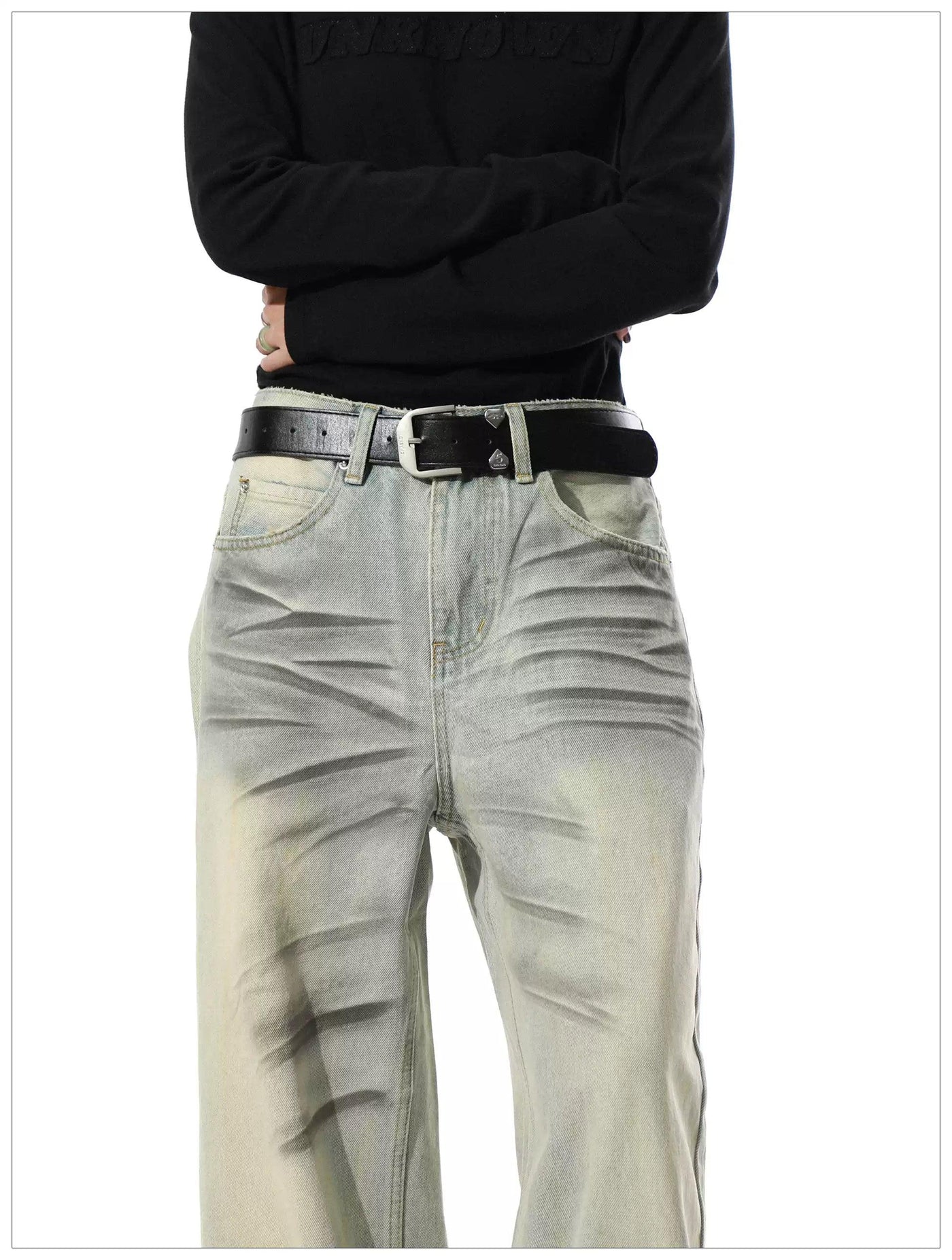 Whisker Lines Faded Jeans