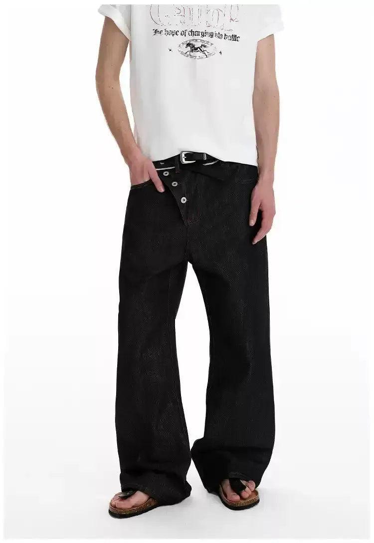 Tilt Button Flared Jeans