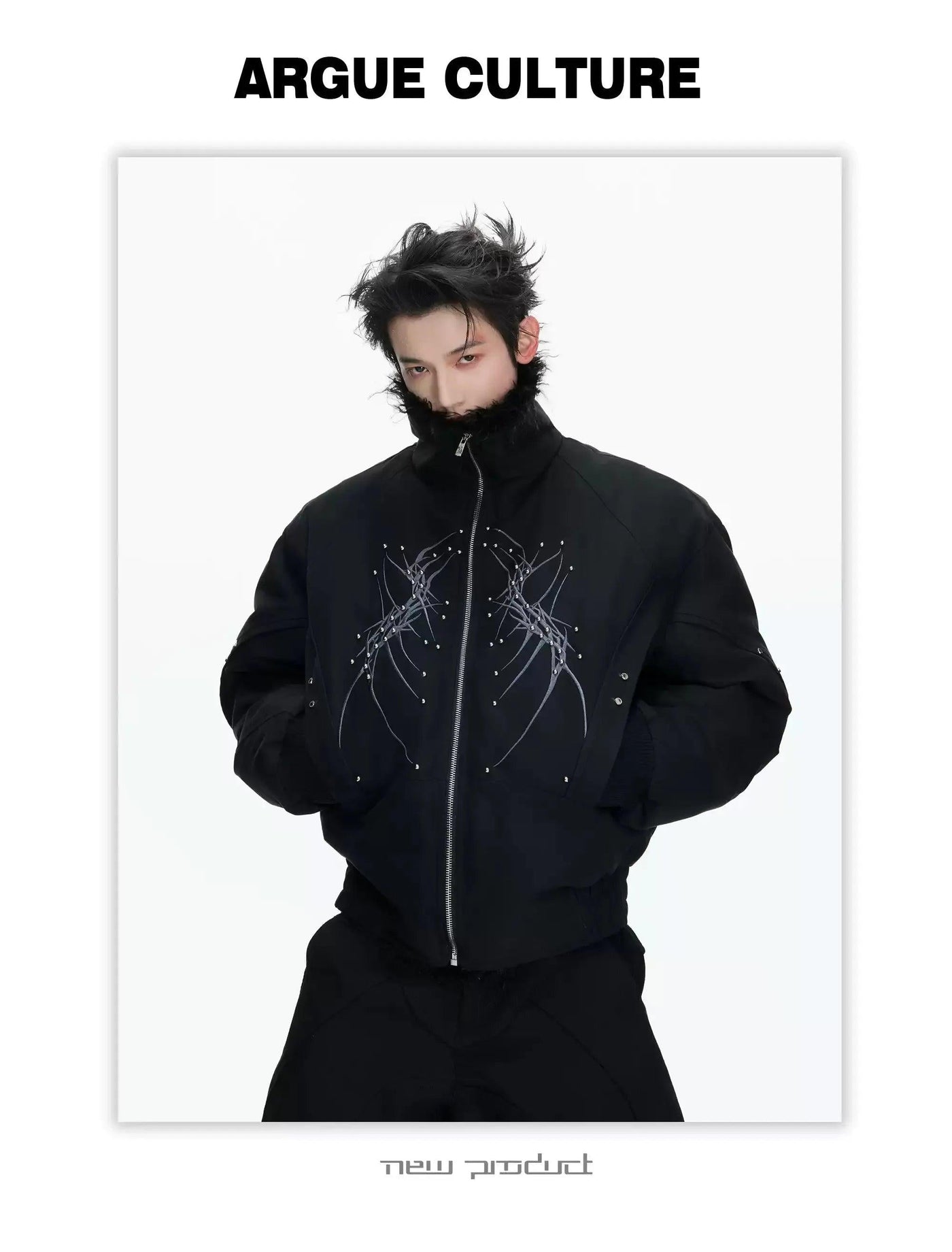 Spike Lines Zipped Jacket