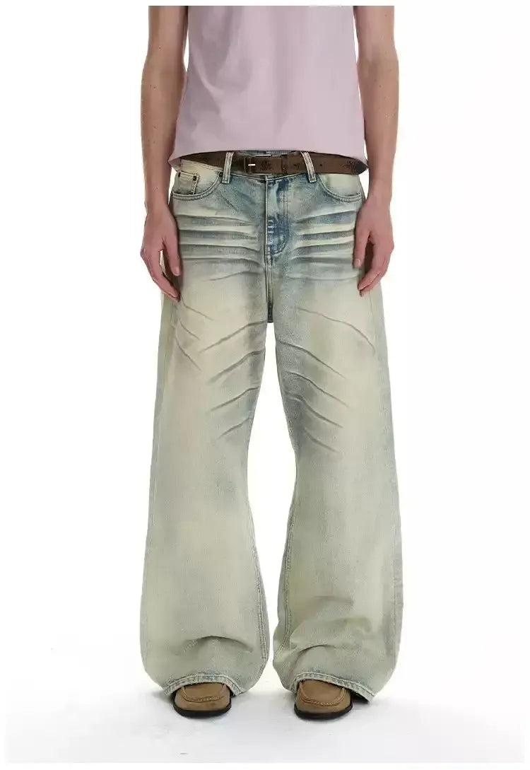Whisker Faded Flared Jeans