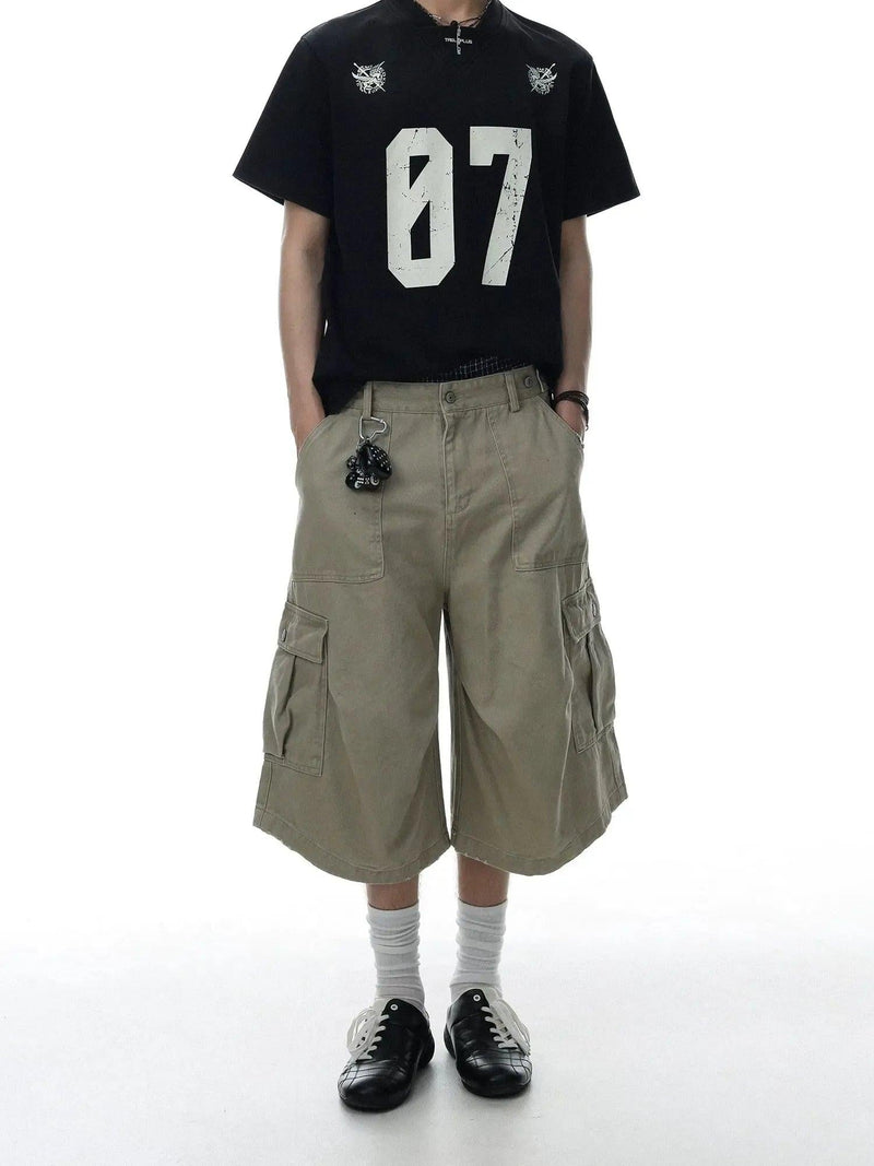 Multi-pocket Pleated Shorts