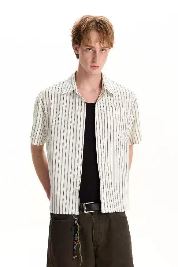Boxy Vertical Striped Shirt