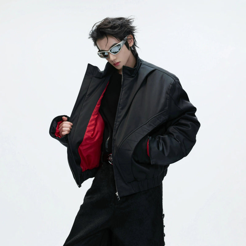 Structured Side Pockets Padded Jacket