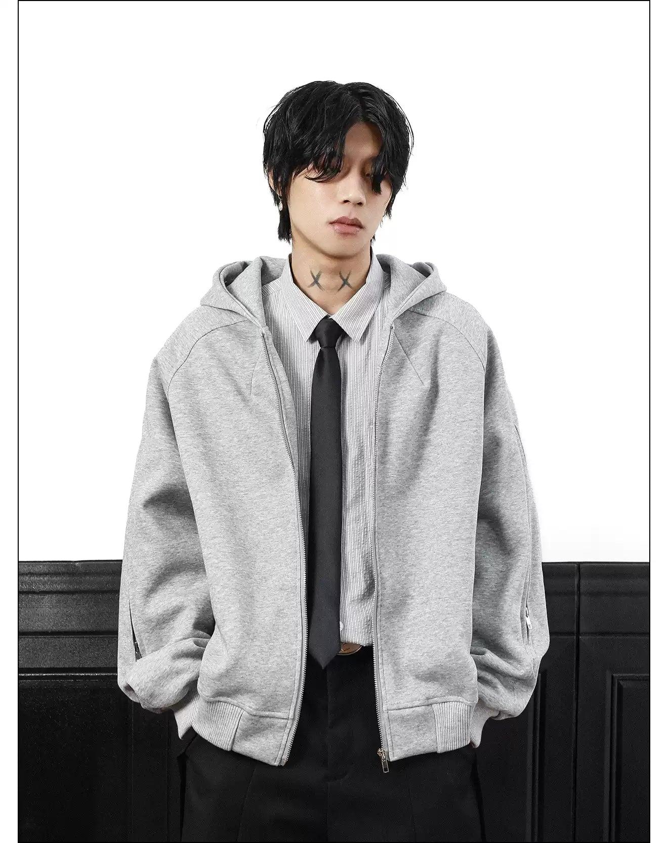 Sleeve Zippers Hooded Jacket