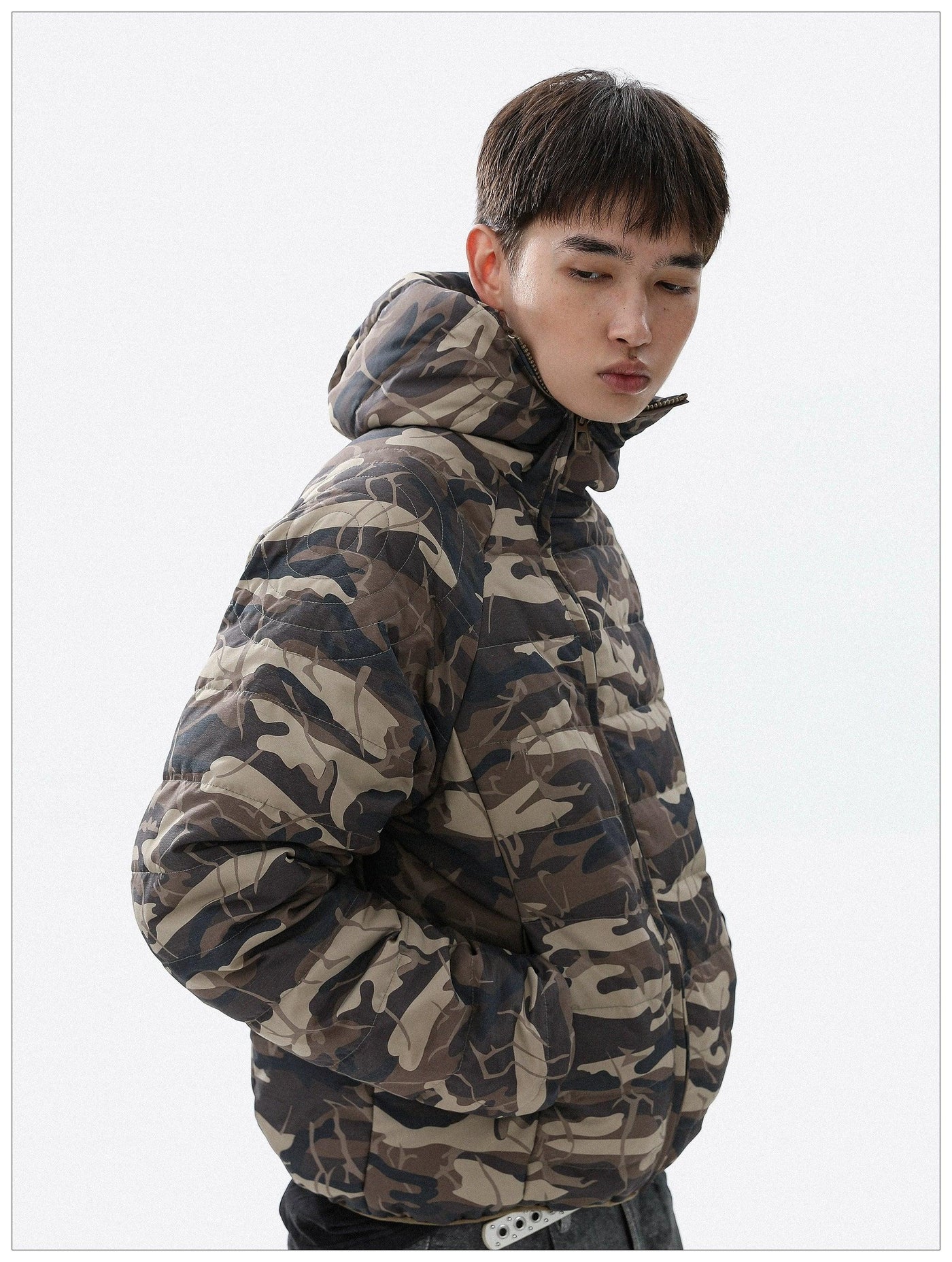 Camo Hooded Down Jacket