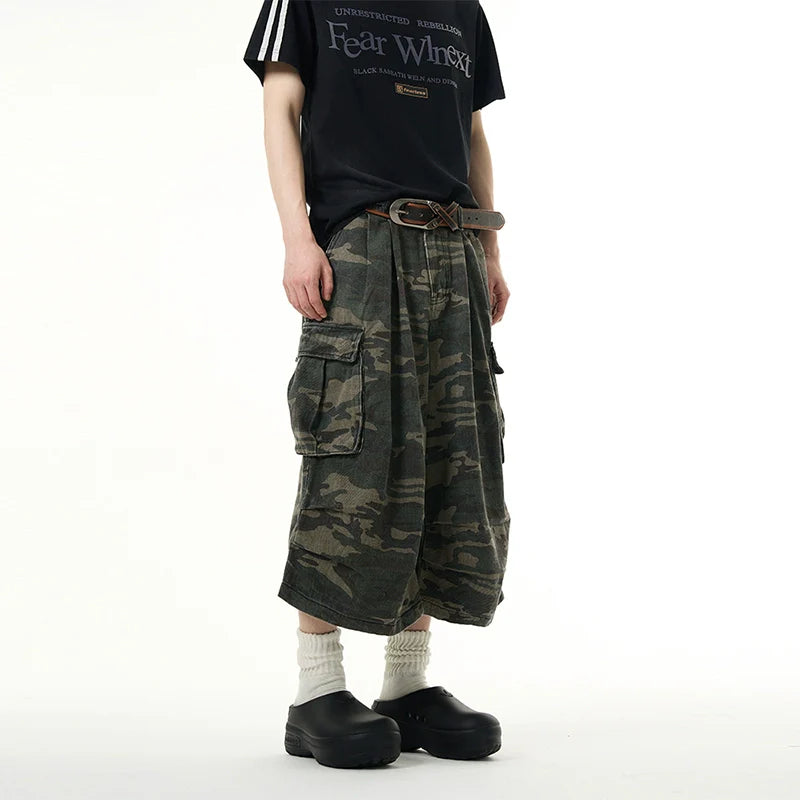 Loose Fit Camouflage Shorts